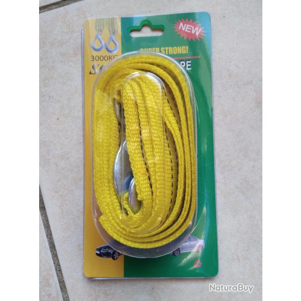 Sangle de 3 mtres avec 2 crochets avec scurit rsistance 3000kg NEUVE