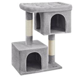 Arbre &agrave; chat colonne en sisal pour aiguiser les griffes 2 niches 68 x 48 x 101 cm luxueuses maison