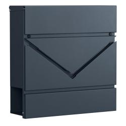 Bo&icirc;te &agrave; lettres fen&ecirc;tre mural avec serrure et couvercle porte-journaux facile &agrave; installer gris anth