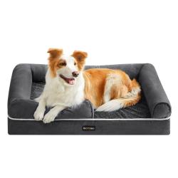 Panier pour chien orthop&eacute;dique canap&eacute; lit pour animaux rembourrage moelleux bords rehauss&eacute; housse a
