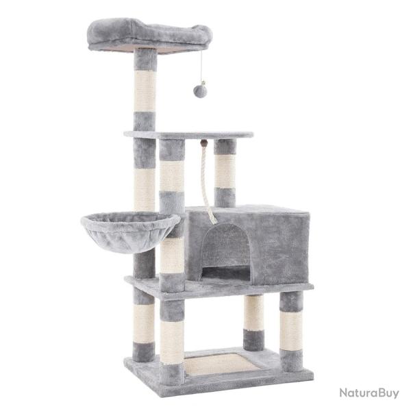 Arbre � chat multi-niveaux grande capacit� plate-forme d'observation hamac niche tronc en sisal bas