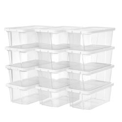Lot de 12 bo&icirc;tes &agrave; chaussures avec couvercle bo&icirc;te de rangement pour chaussures outils de couture p