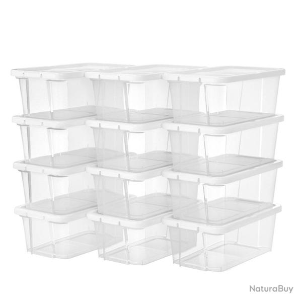 Lot de 12 bo�tes � chaussures avec couvercle bo�te de rangement pour chaussures outils de couture p