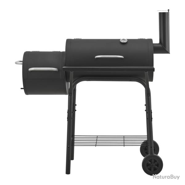 Barbecue � charbon fumoir 115 x 110 x 64 cm acier noir 03_0008980