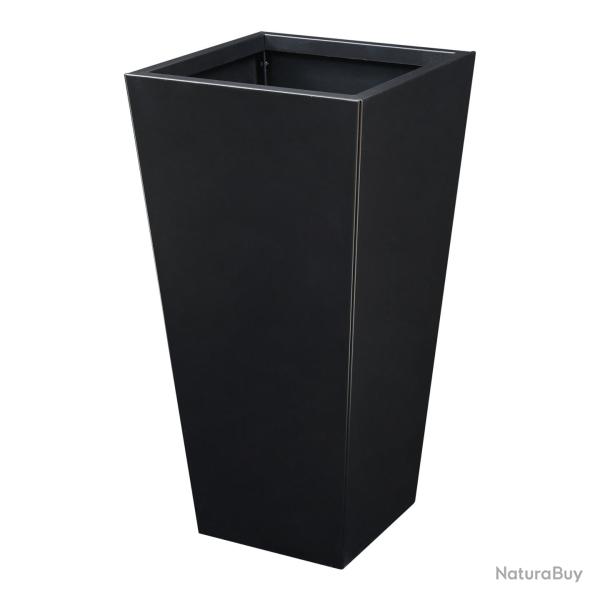 Bac � plantes pot de fleur 76 x 39 x 39 cm acier galvanis� noir 03_0008957