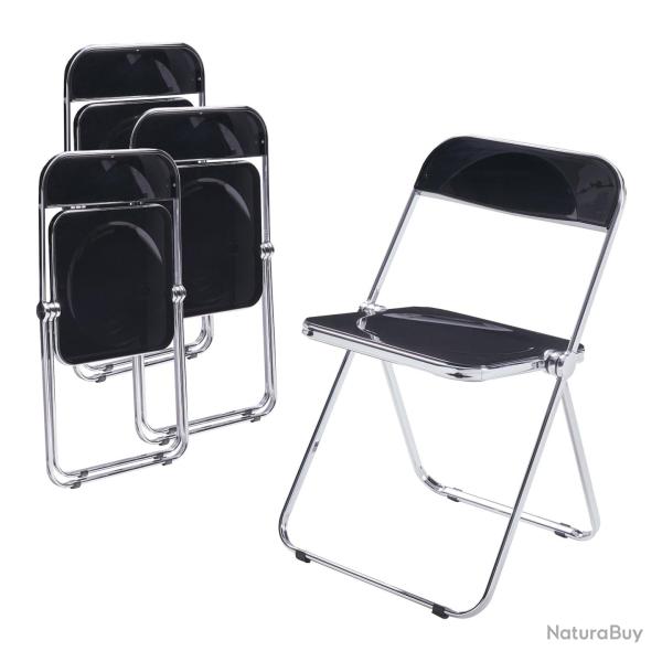 Lot de 4 chaises pliantes camping 74 x 46 x 47 cm noir 03_0009848