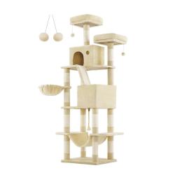 Arbre &agrave; chat grand tour de jeu 60 x 50 x 206 cm beige 12_0005988