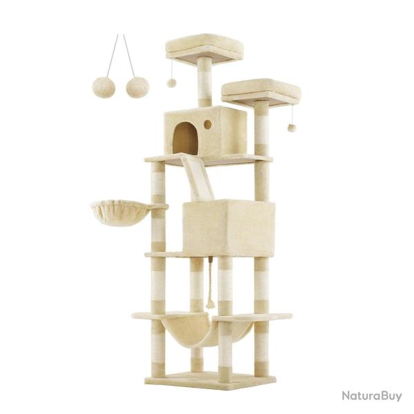 Arbre � chat grand tour de jeu 60 x 50 x 206 cm beige 12_0005988