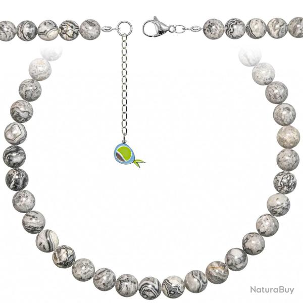 Collier en jaspe picasso - Perles rondes 10 mm - 50 cm