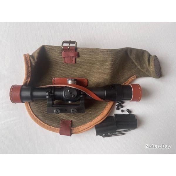 Ensemble lunette vis�e PE pour Mosin Nagant avec support acier avec base ronde et hexagonale