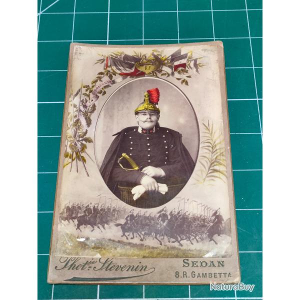 BELLE PHOTO COLORISEE D'UN OFFICIER DU 14EME  DRAGON SEDAN !!!