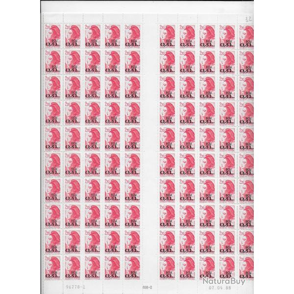 planche enti�re de timbres neufs Fran�ais 10