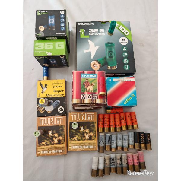 Munitions calibre 12/70 diverses occasions