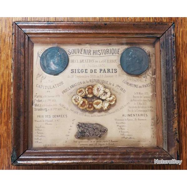 SOUVENIR HISTORIQUE DU SIEGE DE PARIS DECLARATION DE LA GUERRE 15 JUILLET 1870 Collection France XIX