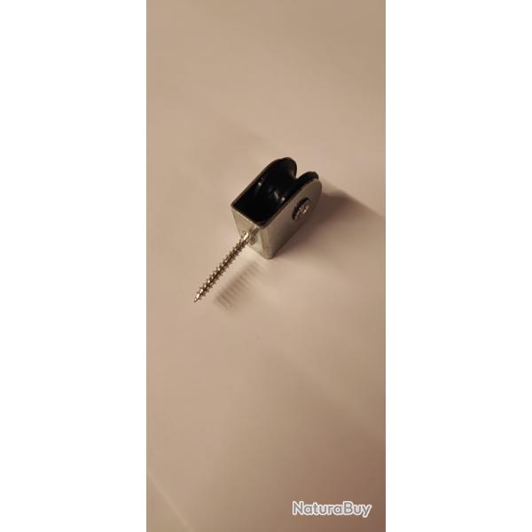 1 POULIE TIREFOND - GALET NOIR - DIAM 20MM