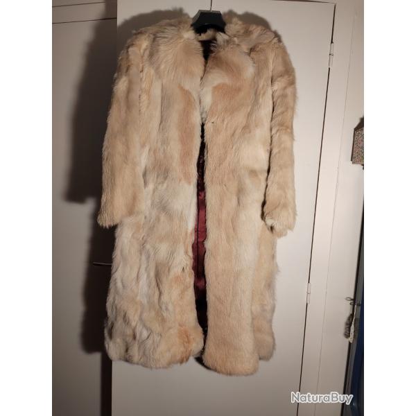 Manteau fourrure beige femme vintage