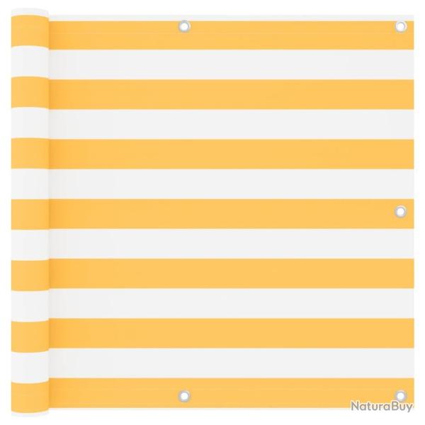 �cran de balcon Blanc et jaune 90x400 cm Tissu Oxford