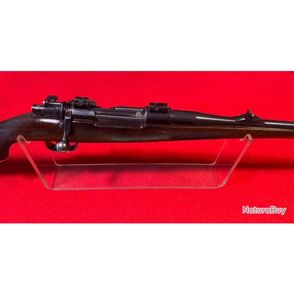 CARABINE A VERROU ARTISANAL BASE MAUSER : MOD. 98, CALIBRE 7X64, BON ETAT, AVEC 2 EMBASES.