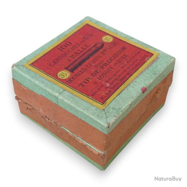 Boite ancienne de 100 cartouches  calibre 6 mm. SFM