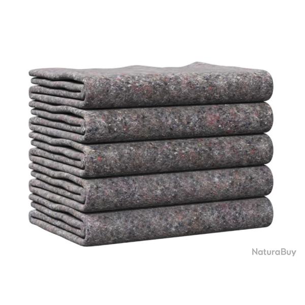 Couvertures d�m�nagement 5 pcs gris 150x200 cm tissu doux polyvalent protection int�rieur