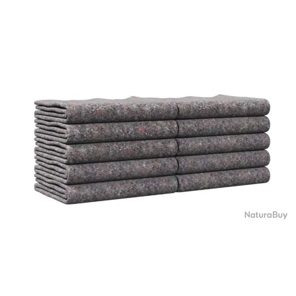 Couvertures dmnagement 10 pcs gris 150x200 cm tissu doux polyvalent protection intrieur