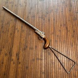 BEAU PISTOLET PLIANT - CARABINE CROSSE SQUELETTE AMOVIBLE ARME BRACONNIER  &Agrave; BROCHE DE ST ETIENNE