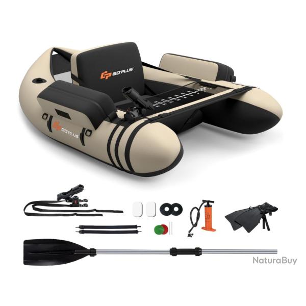 Bateau Pche Gonflable, Float Tube Tissu Polyester avec Support de Canne Peches