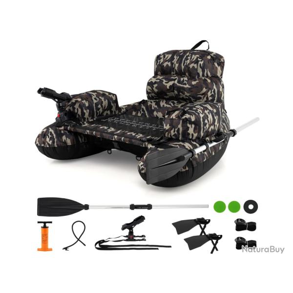 Bateau Pche Gonflable, Float Tube Tissu Polyester avec Support de Canne Pches Neuf