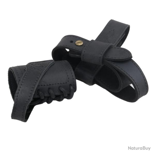 Harnais de Crosse sans Perage & Support de Canon en Cuir Ajout d'Elingue sans Percer Noir