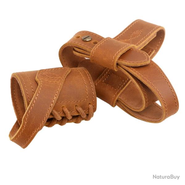 Harnais de Crosse sans Perage & Support de Canon en Cuir Ajout d'Elingue sans Percer Marron