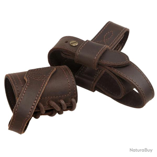 Harnais de Crosse sans Perage & Support de Canon en Cuir Ajout d'Elingue sans Percer Coffee