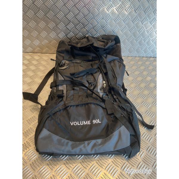 sac a dos 90L toile oxford bretelles reglables multiples poches randonnee aventures plein air noir n