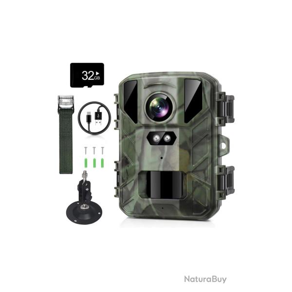 VanBangTec Mini Cam�ra de Chasse 50 MP 4K HD, Piege Photographique Nocturne, D�clenchement Rapide