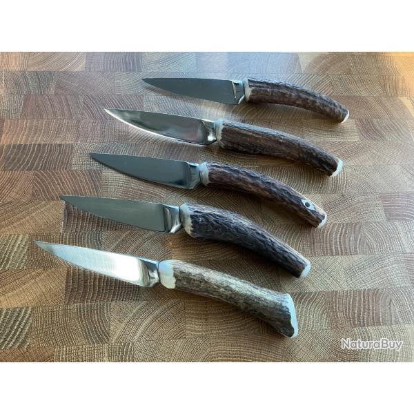 5 couteau  steak bois de cerf