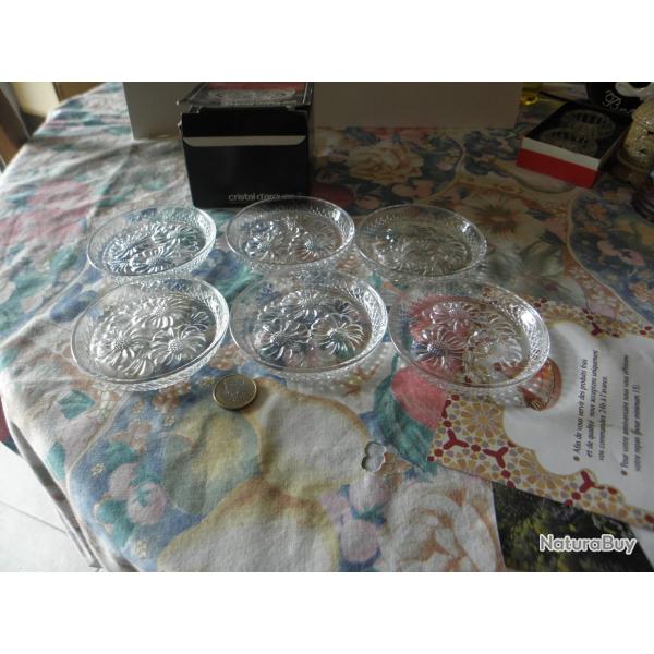 6 sous-verres en cristal