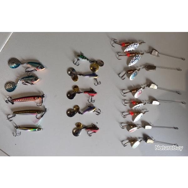 Lot de leurres m�talliques carnassiers, Spintails/ Jigs / Cuillers