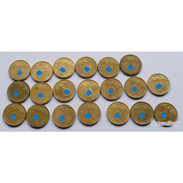 Exceptionnel S�ries Compl�tes 20 X 5 Reichspfennig 1937 - 1939 Allemagne , WWII , WW2