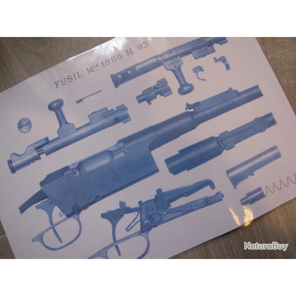 Affiche /Notice/ Eclat� de Fusil Mle 1886 M 93