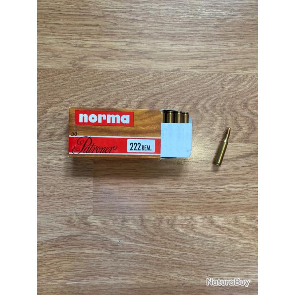 Boite de 20 cartouches Norma cal 222 remington !!! 50 Gr !!!
