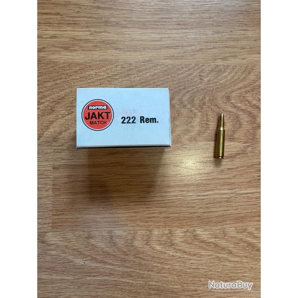 Boite de 50 cartouches Norma cal 222 remington !!! 50 Gr JacktMatch !!!
