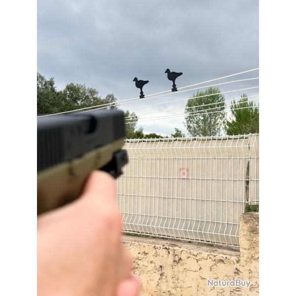 Cibles d'entrainement, silhouette plastique multi support, pistolet et carabine  plombs, airsoft