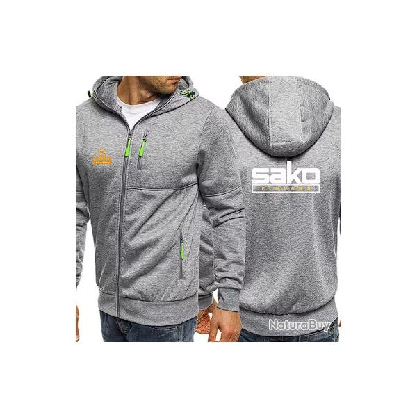 Sweat TIKKA / SAKO gris clair LIVRAISON GRATUITE