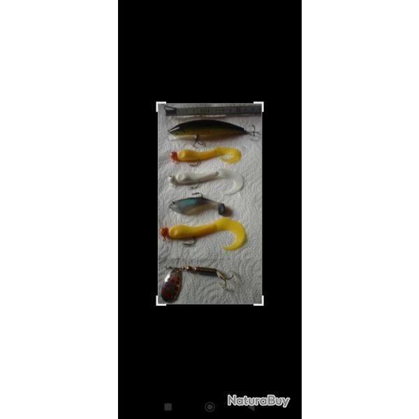 Lot neuf vari de 6 leurres top ralistes et efficaces. Vente  l'unit possible. Pche carnassiers