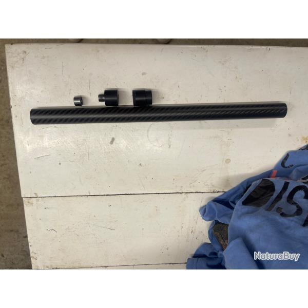 Couvre canon carbone et adaptateur  1/2   20 UNF  en M12 POUR CARABINE PCP SNOWPEAK T-REX 5.5