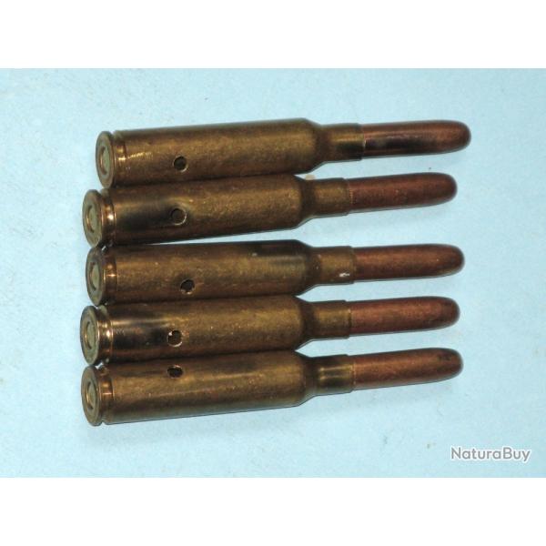 2me GM : quatre cartouches de 6,5 mm (6,5x52) Carcano/Stati, tuis laiton (B).