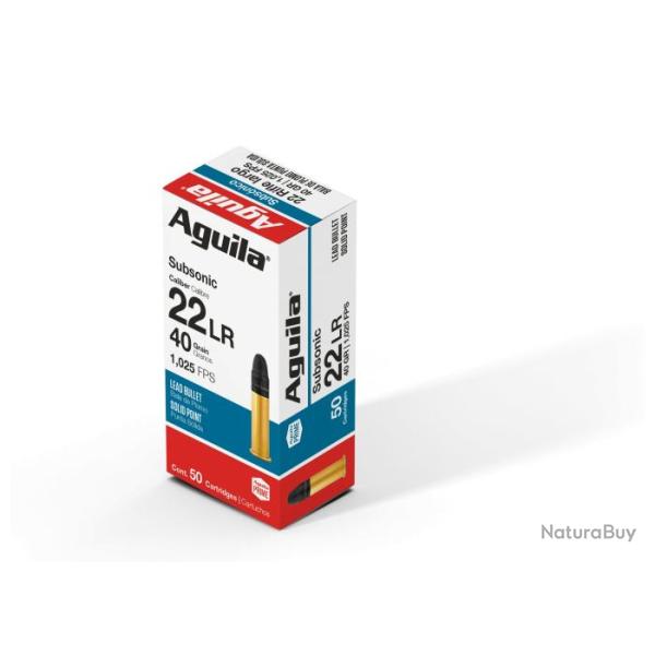 Munitions Aguila 22LR subsonique SP 40GR