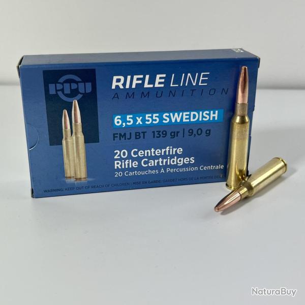 Munitions Partizan PPU 6,5X55 Sudois FMJ BT 139GR 9g