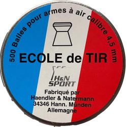 Bo&icirc;te de 500 plombs Calibre 4,5mm Ecole de Tir H&N Sport