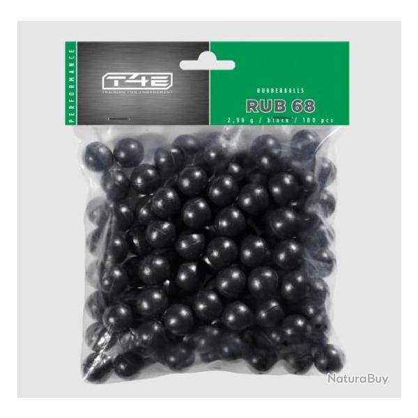 Billes caoutchouc T4E RB68 Calibre .68 x100