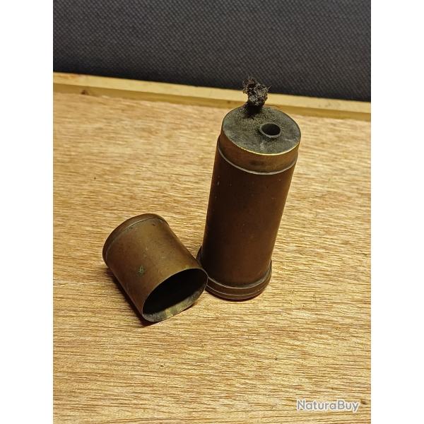 Beau briquet de poilu grand format - art de tranch�e WW1 - douille laiton